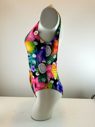 Forever 21 One Piece Swimsuit Womens Small Tropical Multicolor Open Back - Picture 3 of 4
