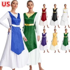 Womens Tunic Worship Dress Sleeveless Dancewear Church Lyrical Dance Liturgical