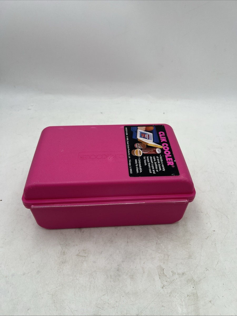 Coca-Cola ミニチュアボトルキャップ 1990年製ヒンジボックス Vintage 90's CLIK COOLER Mini Juice Box Soda Cooler HOT PINK Retro
