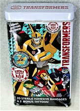 Transformers Robots Adhesive Bandages Collectible Tin NOS New 2015 + Tatoos