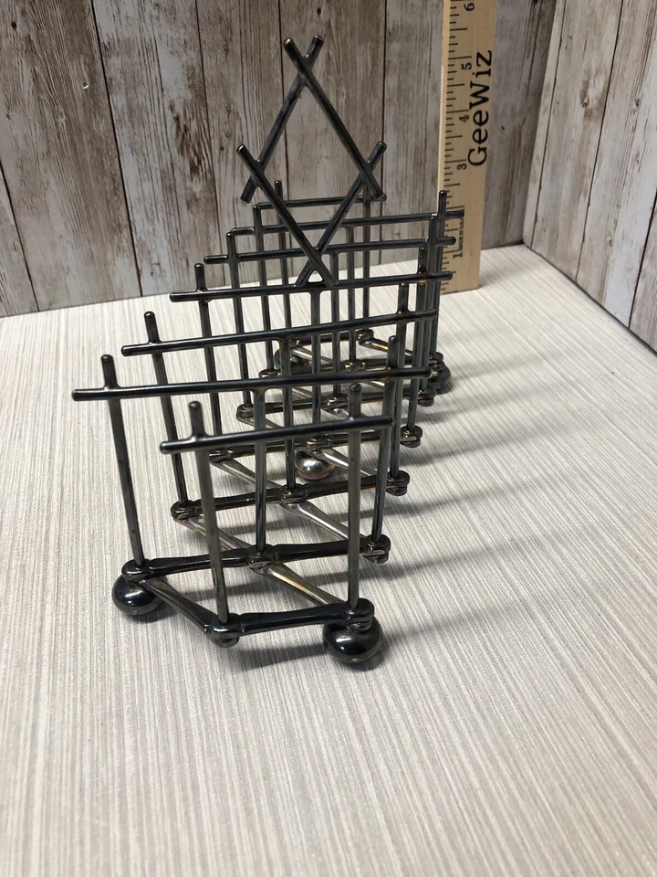 ARTES Y MANUALIDADES PLATEADO RARO “EXPANSIÓN” ESTANTE PARA TOSTADAS TOCADOR ANDADOR Tiene capacidad para 6 Foto 4 de 4