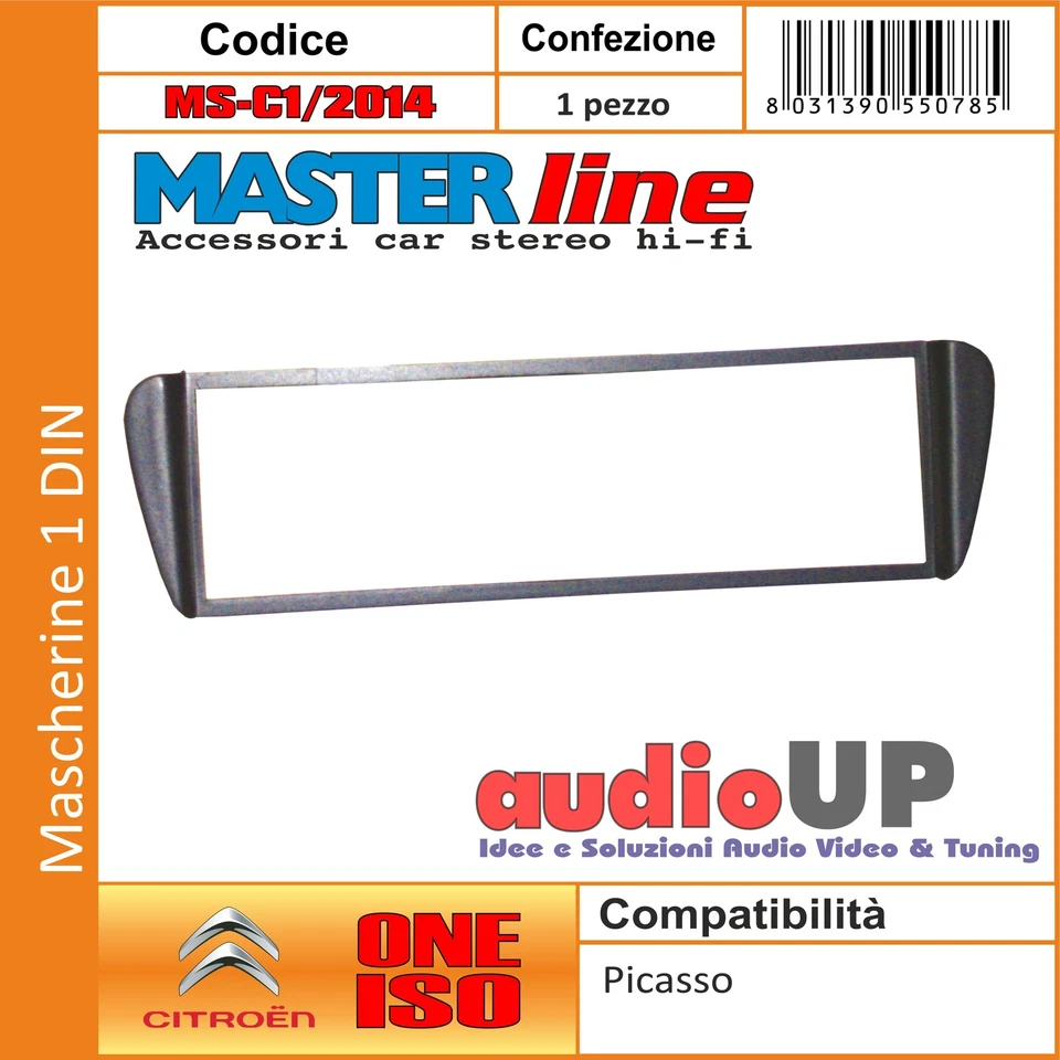 Masque Autoradio 1 DIN Pour Citroën Picasso Adaptateur Un DIN Masterline - Photo 1/1