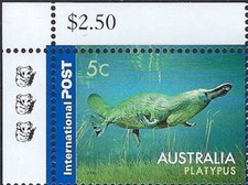 Australia 2006 -  5c Platypus, International POST - 3 Koalas (Left) Corner - MNH