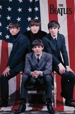 THE BEATLES POSTER Amazing US Flag Group Shot RARE HOT NEW 22x34