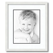 ArtToFrames Matted 15x18 White Picture Frame with 2" Double Mat, 11x14 Opening