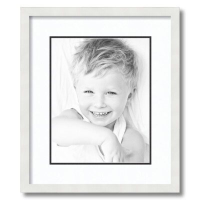 ArtToFrames Matted 15x18 White Picture Frame with 2'' Double Mat, 11x14 Opening