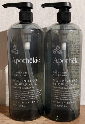 2 x 1L APOTHEKIE Cashmere & White Musk Nourishing Shower Gel with Essential Oils