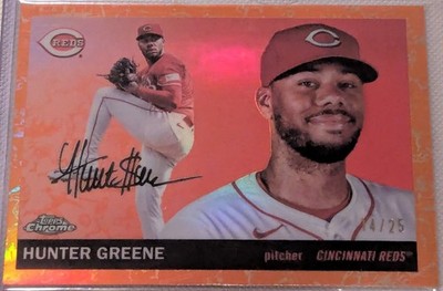 2025 Topps Chrome Platinum Orange Toile Refractor #71 Hunter Greene (RC) /25