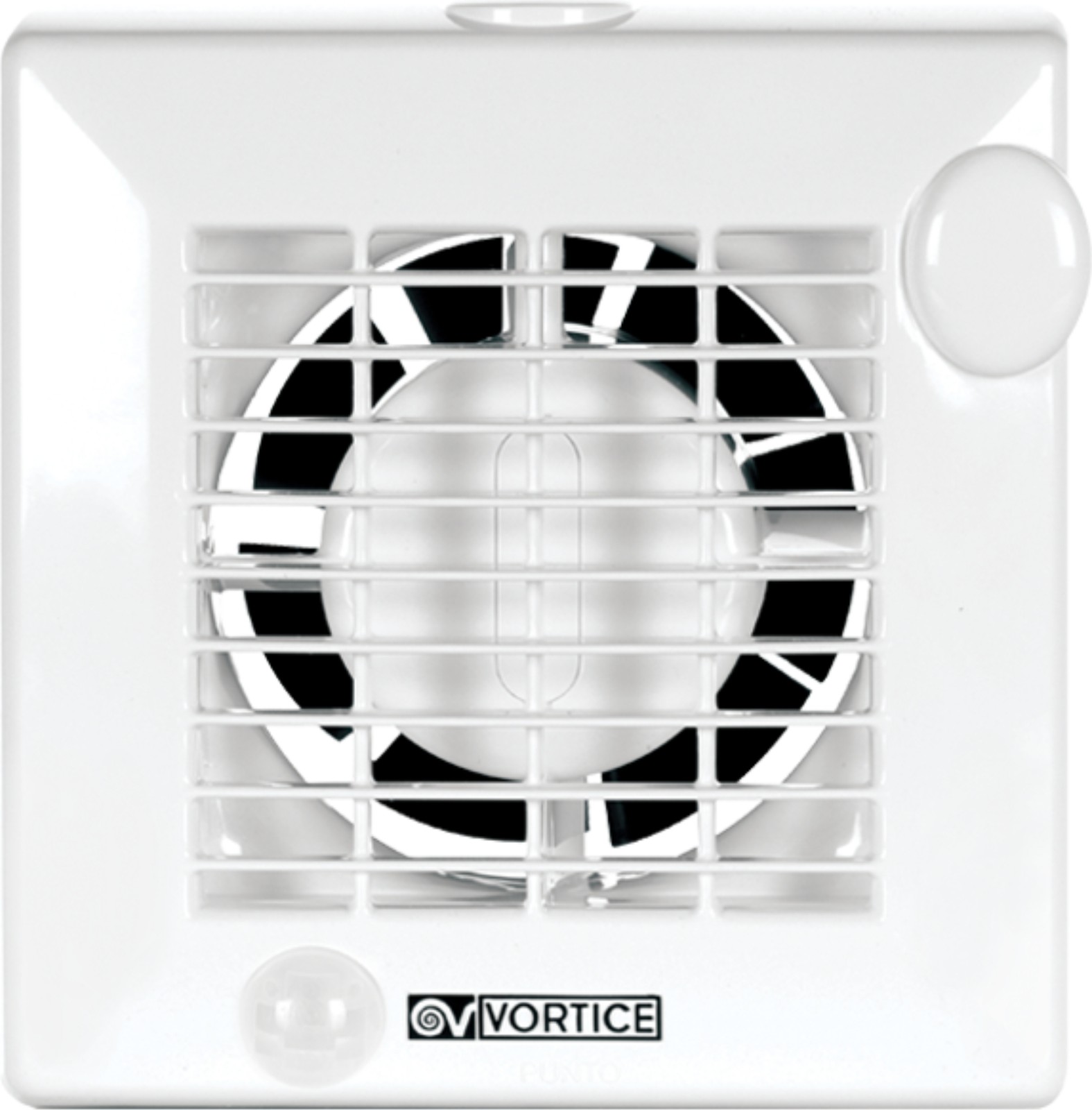 Petit ventilateur axial Punto M 120/5" A PIR LL extracteur d'air blanc