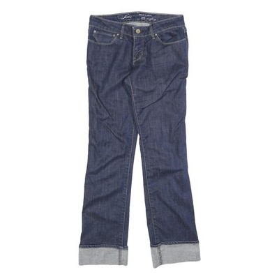 LEVI'S Damen Regular Straight Jeans Blue Denim Rinse Cuffed W28 L30