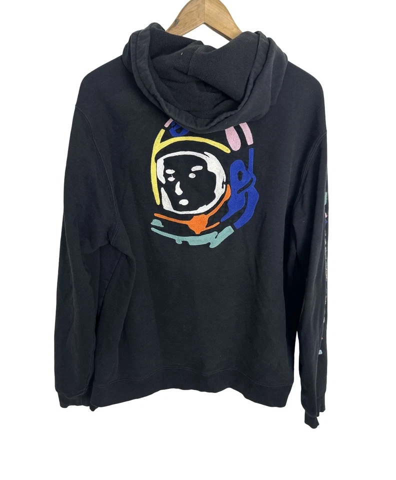 Billionaire Boys Club Hoodie Knit Embroidered Astronaut Black Sweatshirt Sz 2XL - Image 2 of 4