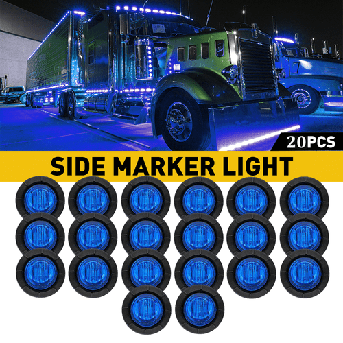 Round Red Amber Side Marker Lights 12V Truck Trailer 3/4" LED Bullet Light Lamp - Picture 18 of 27