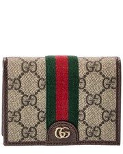 Gucci Ophidia Small Gg Supreme Canvas & Leather Wallet Women's Beige
