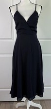 ASOS Design Navy Fit Flare A-line Shift Dress Holiday Party Wedding Size 6