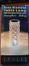 Touch Crystal LED Rose Table Lamp, Rechargeable with 16 Color options