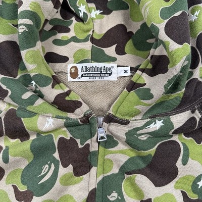 BAPE Green ABC Camo Sta Aoyoma OG Full Zip Hoodie Vintage M RARE