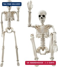 Halloween Decorations Outdoor, 2 Pack 36" Life Size Posable Human Skeleton Decor