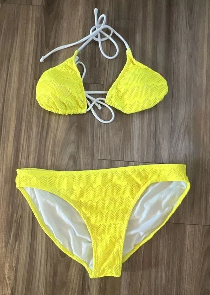 Yellow Solid Bikini Swimwear for Women for sale | eBay