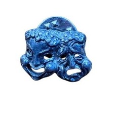 Broche vintage de comedia tragedia máscaras de teatro solapa pin peltre drama actor