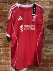 New Adidas Red & White L.F.C Standard Chartered Shirt - Extra Large with tag