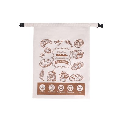 Reusable Bakery Storage Bag With Snap Closures TPU Cotton Bread Packaging Bag