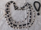 Freshwater Pearl Black Goldstone Beaded Necklace and Beaded Bracelets LOT of 3 — photo 2