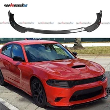 For Dodge Charger SRT Hellcat Scat Pack 2015-23 Carbon Fiber V4 Front Bumper Lip