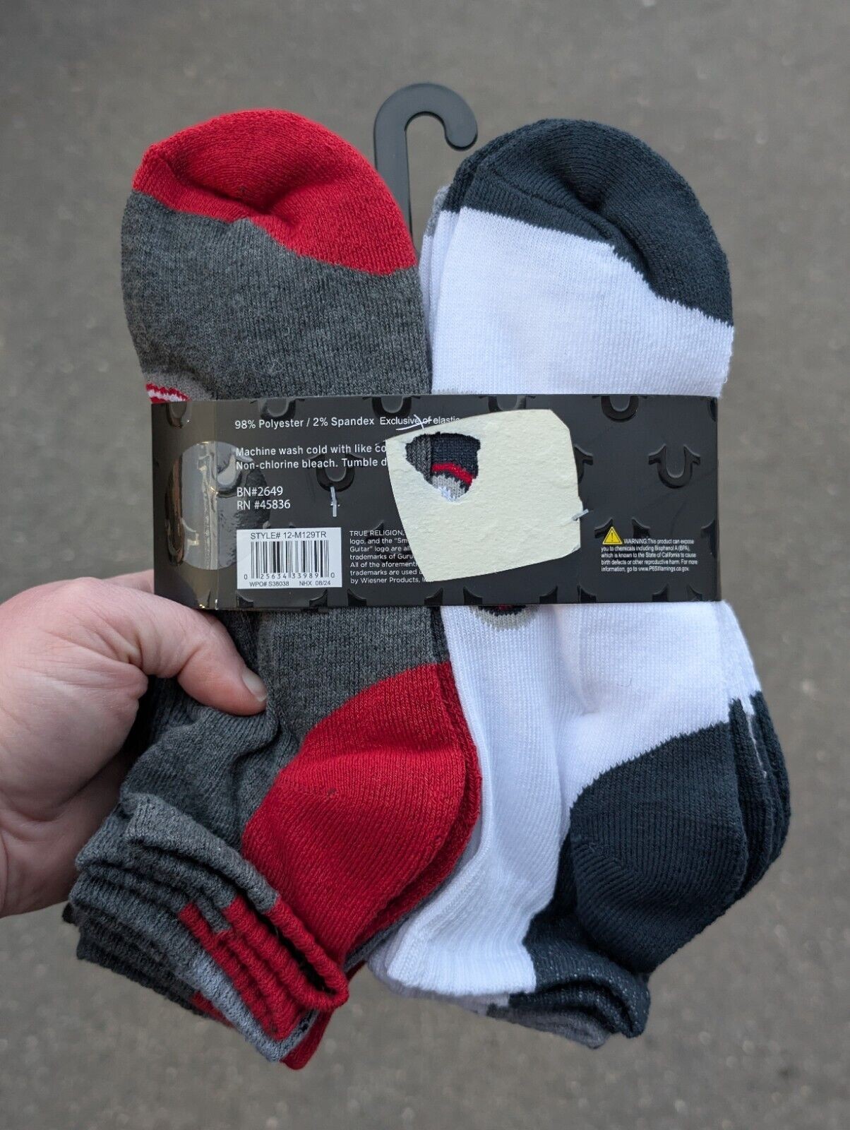 NEW True Religion Quarter Socks 12 Pair Men's 10-13 Shoe size 8-12 thumbnail 2