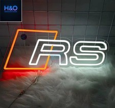 Audi RS Logo LED Wand Dekoration Neon Beleuchtung Schild Garage Auto Geschenk
