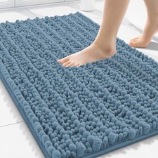 Smiry 30x20 Chenille Bath Mat Rug, Extra Soft, Absorbent, Non-Slip Bathroom