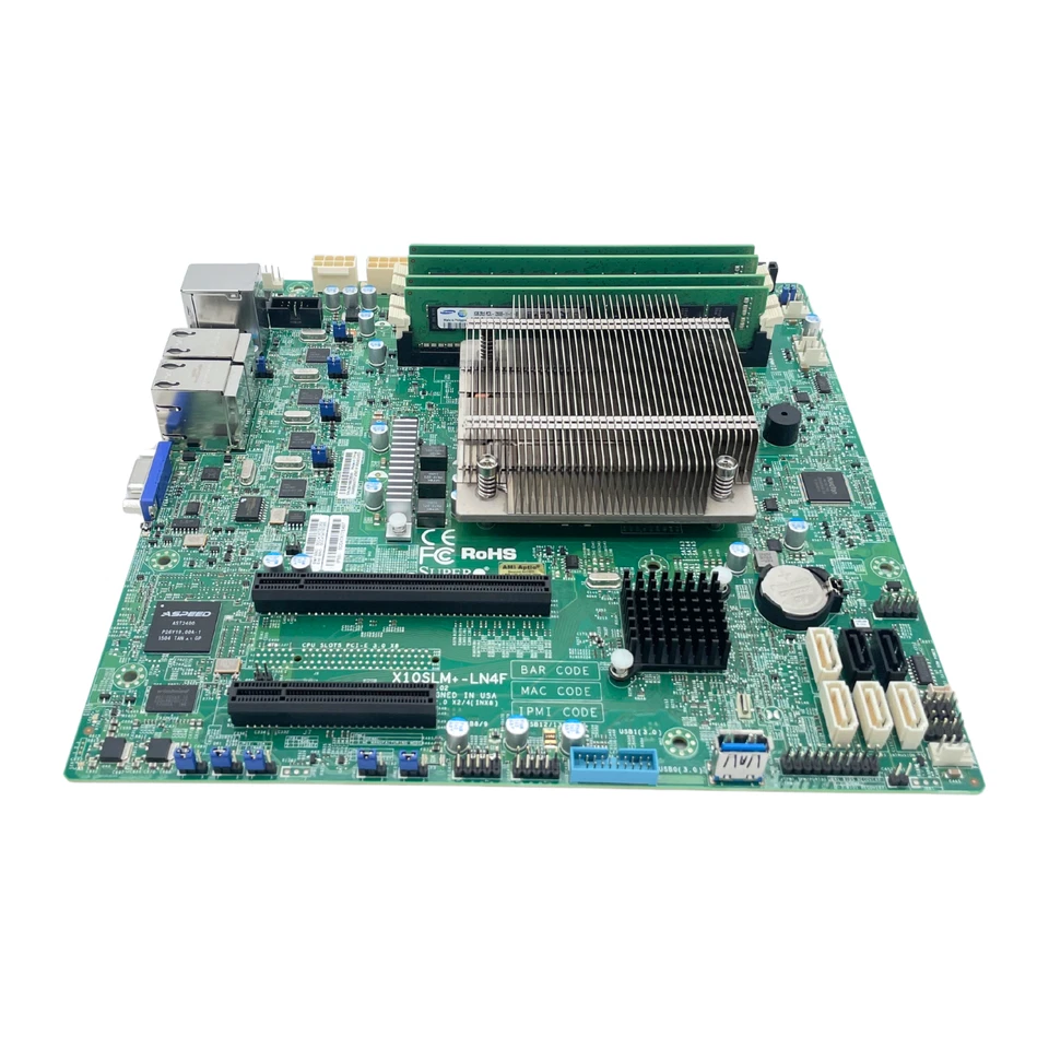 Supermicro X10SLM+-LN4F Mainboard 4x 8GB DDR3 RAM Intel Xeon E3-1280 v3 4x 1GbE - Bild 2 von 4