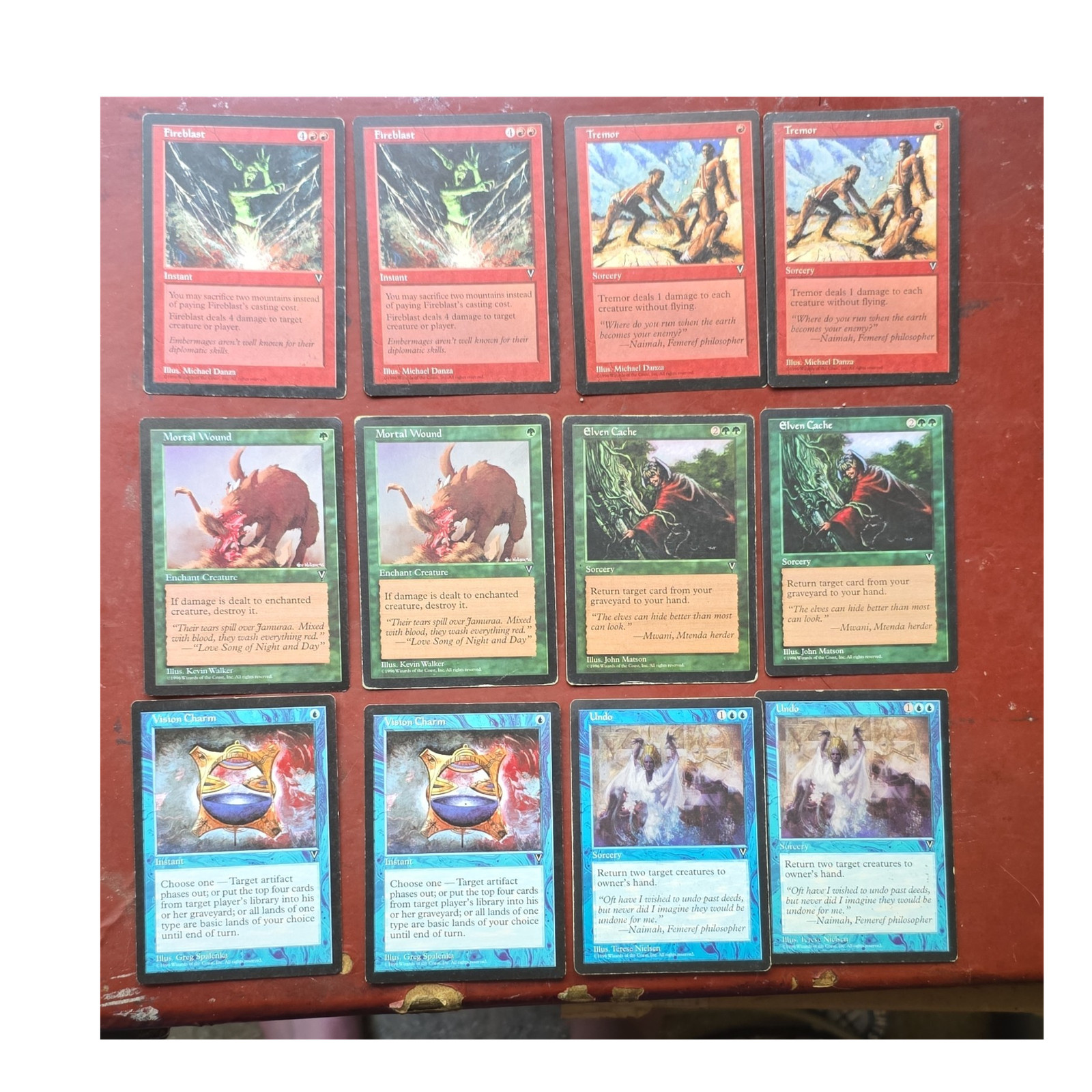 Wizards of the Coast Magic: The Gathering Visions 1997 12 Card Lot Fireblast