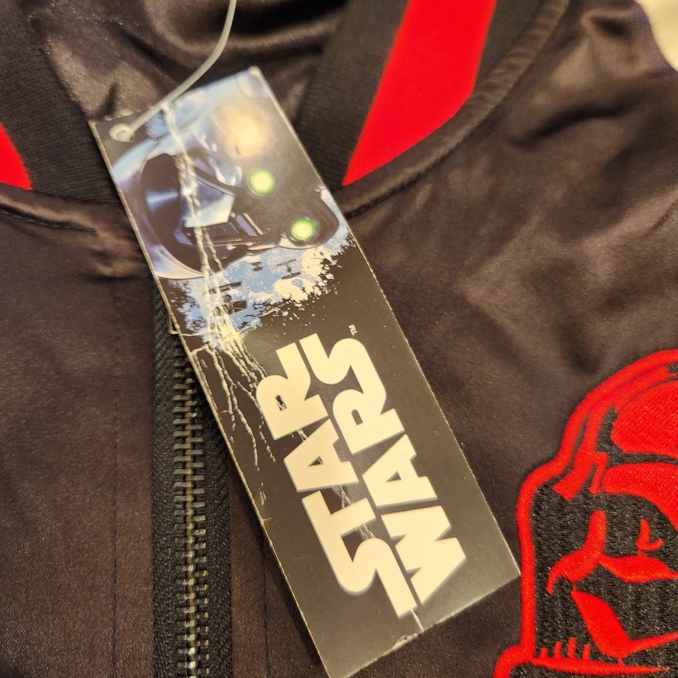 Chaqueta Star Wars Para Hombre XL Darth Vader Bordada Satén Bombardero Licencia Lucas Nueva Con Etiquetas Foto 4 de 4