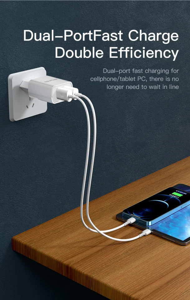 AWEI Testa di Ricarica USB – Adattatore da Parete Compatto, Caricatore Rapido pe Foto 2 de 4