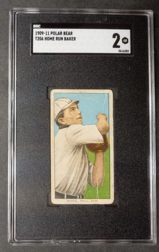 1909-11 T206 - Home Run Baker - HOF - POLAR BEAR - SGC 2 GOOD