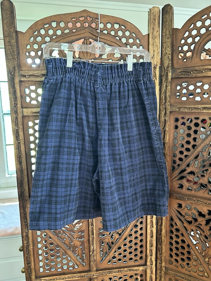 De colección RARO! Pantalones Cortos Cherokee Hechos en EE. UU. Talla 14 Azul a Cuadros Foto 2 de 4