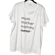 White “MOM” Shirt with Fun Text Design