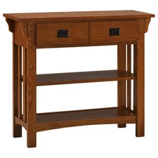 Leick Home 8261 Mission Bookcase Console Table with Drawers, Made with Solid ...
