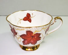 ROYAL CHELSEA ENGLAND Autumn Leaves Tea Cup Red Ivy BONE CHINA Teacup
