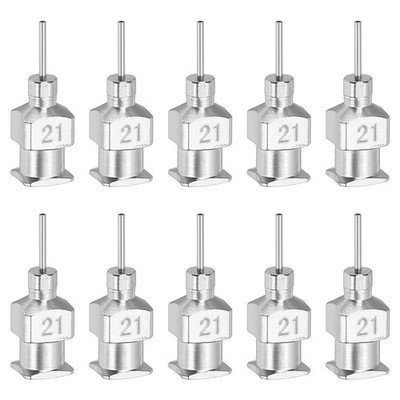 10 Pcs 21G 0.26 Inch Bent Blunt Tip Dispensing Needle for Refilling Liquid