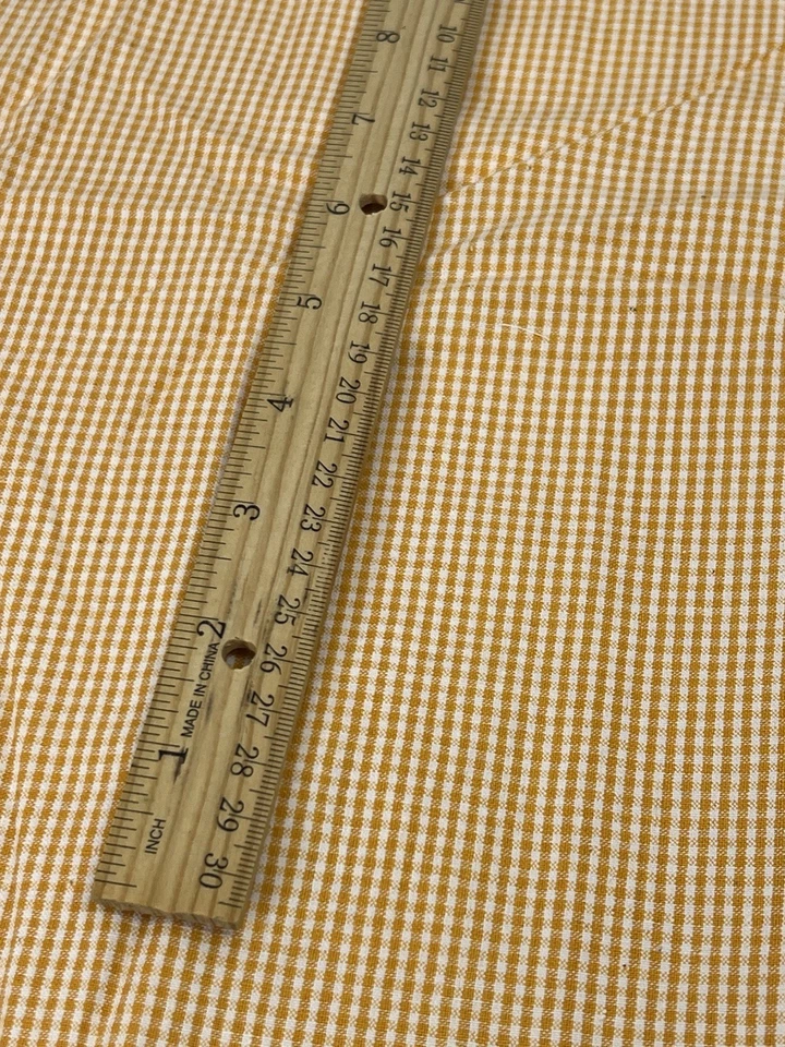 Fabric Cotton Orange White Small Gingham 2/3 yards 44" Wide Unbranded Textured - Image 3 of 4