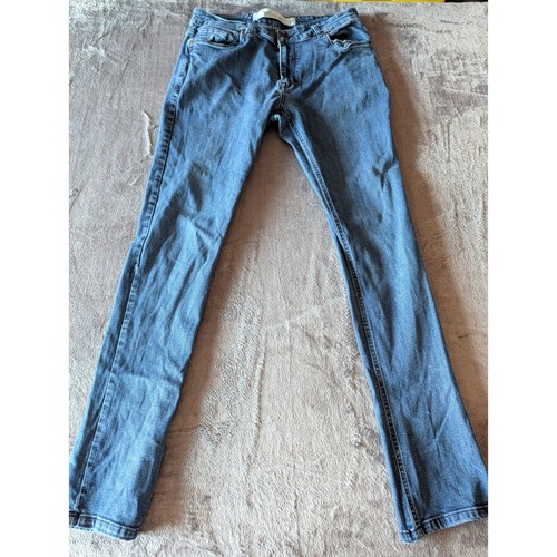 Barbell Apparel Mens Athletic Fit Slim Straight Leg Jeans Blue Stretch Size 34