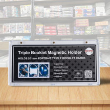 Hockey Card World Triple Portrait Booklet Magnetic Holder One Touch Display
