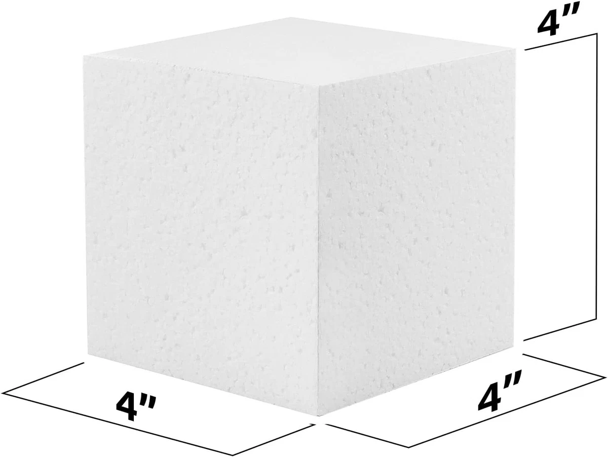 6 Pack Foam Blocks for Crafts - Polystyrene Brick Rectangles for Art  Sculpting, Flower Arrangements, DIY, Packing (8 x 4 x 2 In)