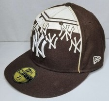 New York Yankees - New Era 59Fifty - Size 7 1/2 - Brown  White