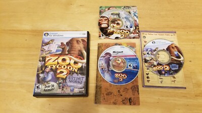 Zoo Tycoon 2 (PC, 2004) + Extinct Animals & Marine Mania Expansions