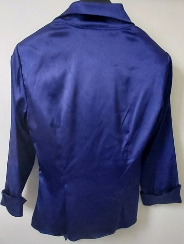 Metáfora, Blusa envolvente manga larga para mujer color púrpura talla pequeña - Imagen 2 de 2