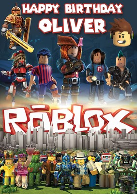 LARGE ROBLOX BIRTHDAY POSTER BANNER BACKDROP PERSONALISED ANY NAME TEXT