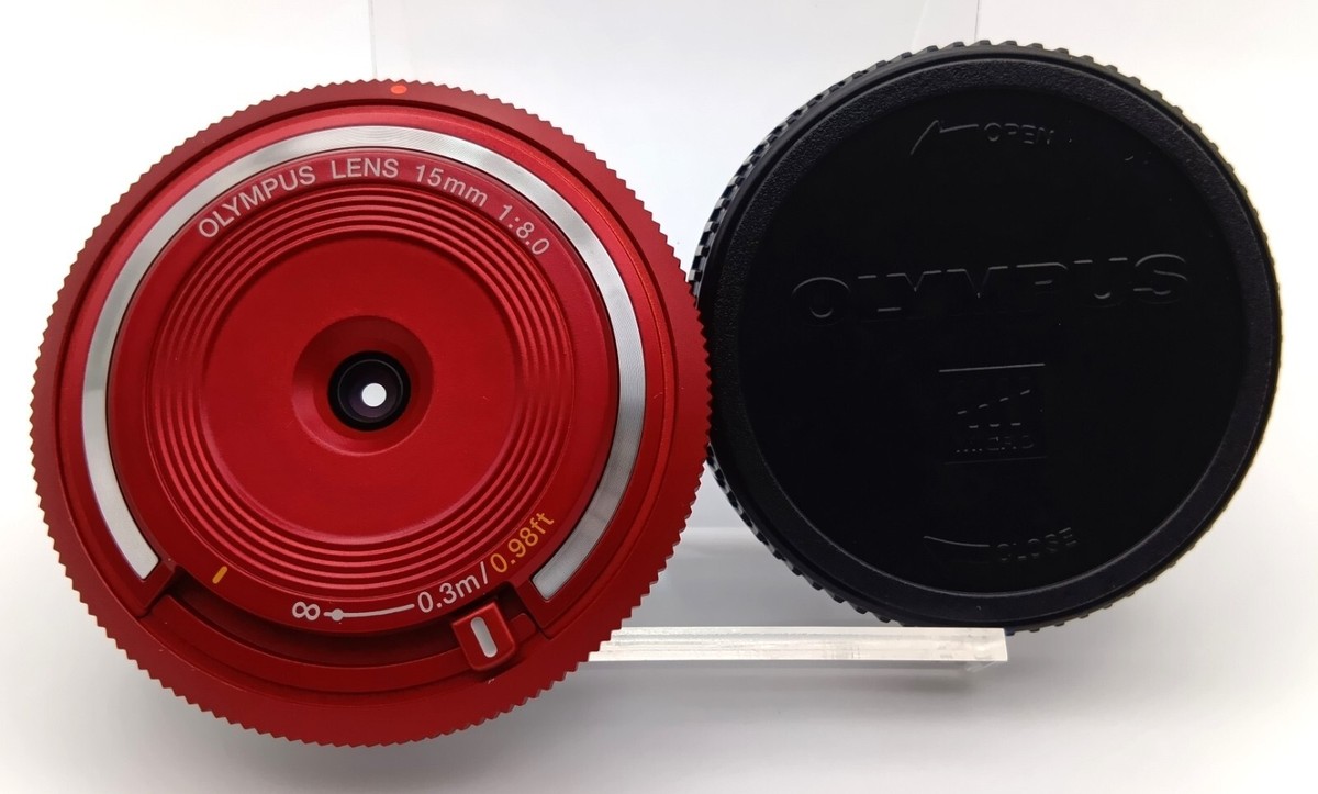 New] Olympus Lens 15mm f/8 Red BCL-1580 Camera Body Cap Lens New
