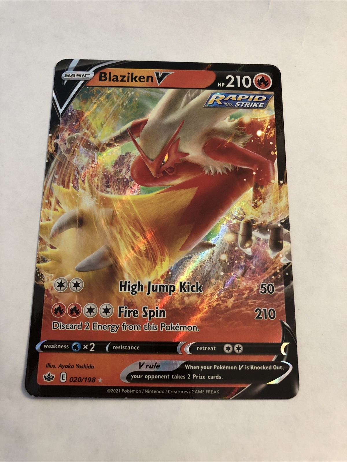 Blaziken V 020/198 Ultra Rare Chilling Reign Pokemon TCG NM